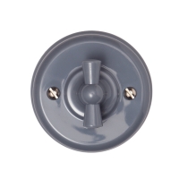 Выключатель пластик двухклавишный, о/у серии "ASR-RETRO" RS 80027-14, цвет Серый